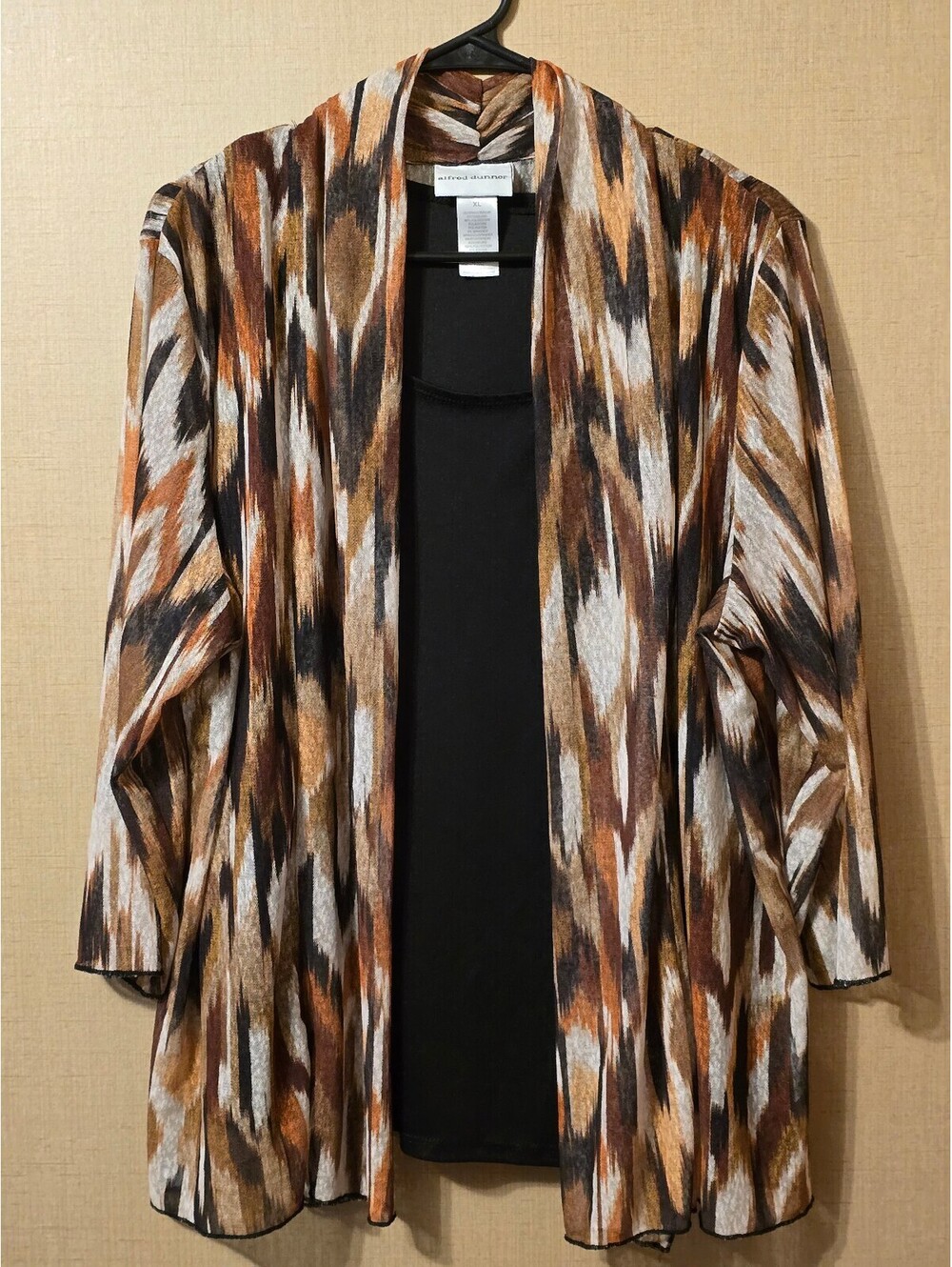 Alfred Dunner Rue Rivoli 2-in-1 Ikat Print Mesh Layered Top - Size XL